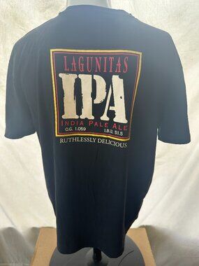 Lagunitas IPA India Pale Ale Men's Black T Shirt XL Ruthlessly Delicious